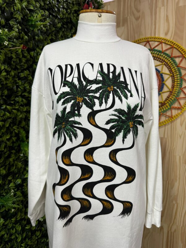vestido farm moletom copacabana branco (novo)