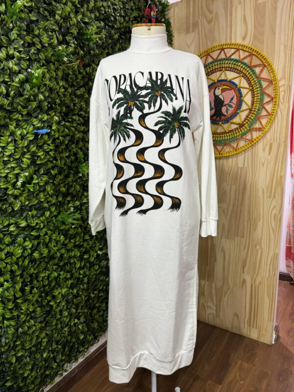 vestido farm moletom copacabana branco (novo) - Image 2