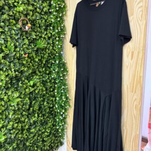 Vestido t-shirt longo recorte farm preto (novo)