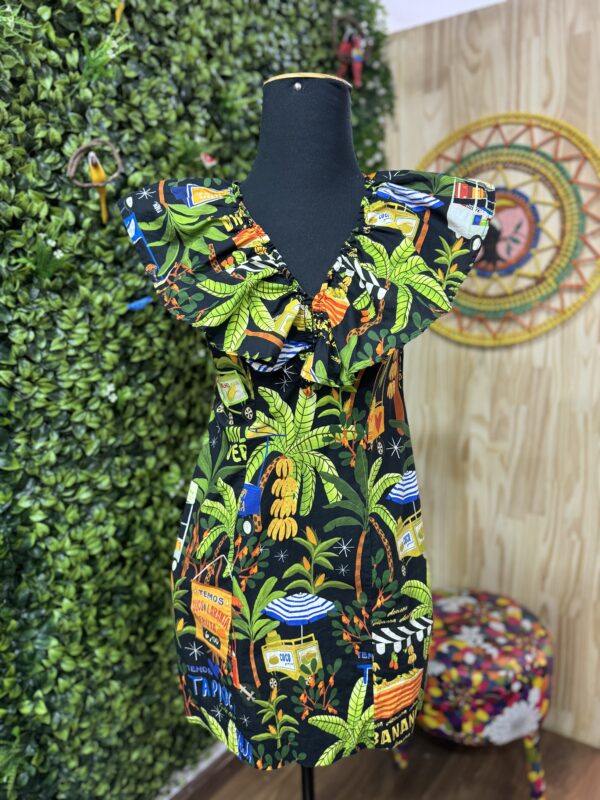 Vestido Farm Curto est caldinho verde preto (novo)