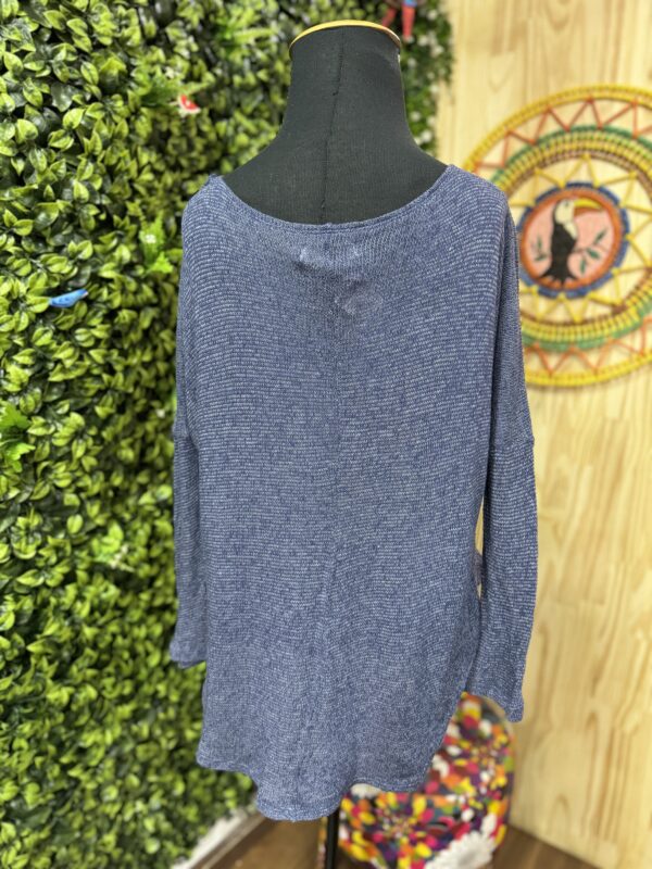 Blusa Tricô Manga Longa Azul (desapego) - Image 3