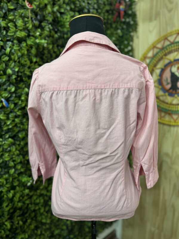 Blusa Social Listras Rosa e Branco (desapego) - Image 3
