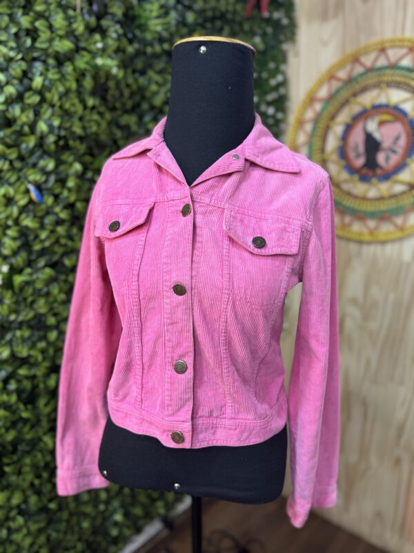 Casaco Jaqueta Veludo Zara Rosa (desapego)