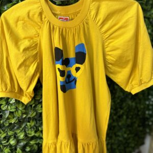 Vestido Infantil Fábula Amarelo Estampa Dog Tam 10 ANOS (novo)