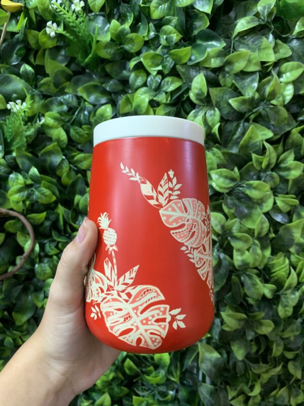 Copo Térmico Farm Vermelho Floral 420 ML (novo)