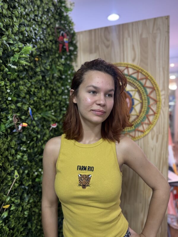 Camisa T-Shirt Farm Regata Rio Bordada Tigre Amarela (novo)