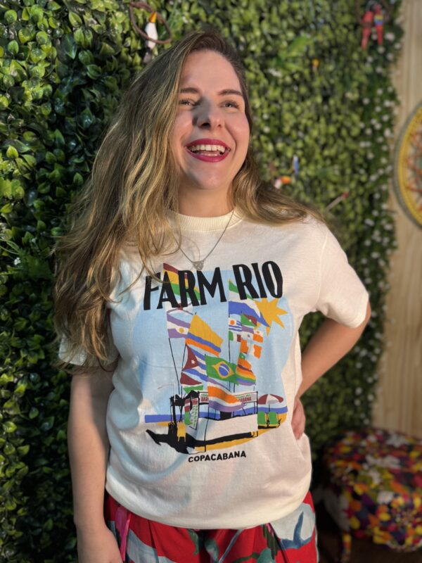 Camisa T-shirt Farm Rio Copacabana Praia Off White (novo)