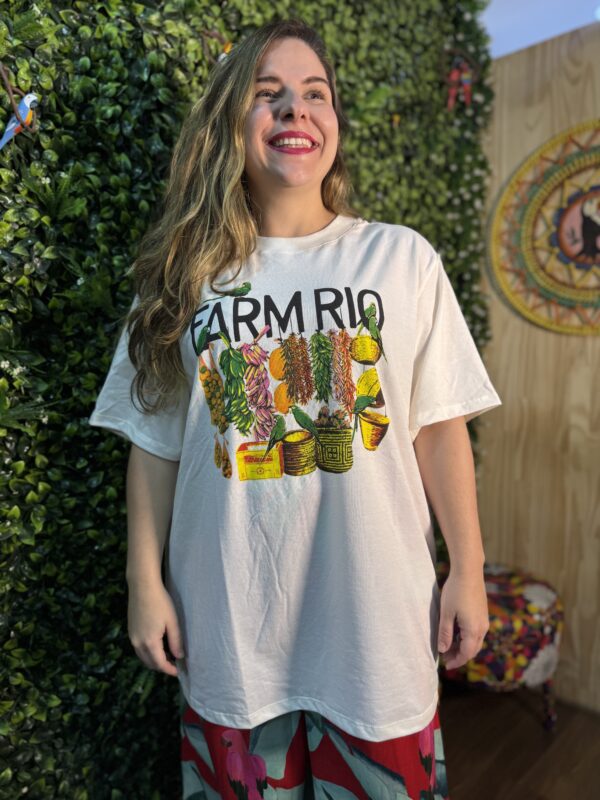 Camisa T-shirt Farm Rio Feirinha Off White (novo)