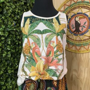 Camisa Regata Farm Rio Arara Floral (novo)