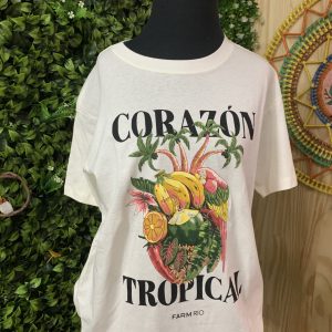 Camisa T shirt Farm Rio Corazon Tropical Off White (novo)