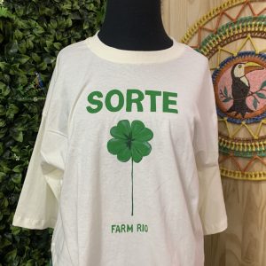 Camisa T- shirt Cropped Farm Rio Sorte Off White (novo)