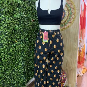 Calça Jeans Farm Preta Caju Pantalona (novo)