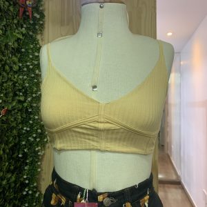 Cropped Top Farm Beje Liso (desapego)