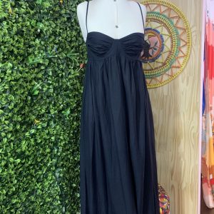 Vestido Longo Farm Preto Liso (novo)