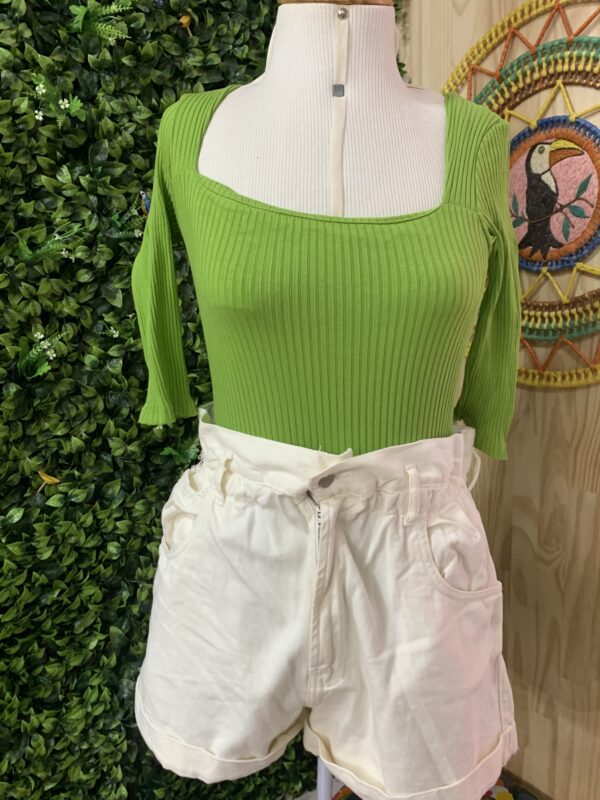 Short Jeans Farm Branco Básico (desapego)