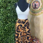 Saia Canelada Farm Estampado Godê Jutaí Laranja (desapego)