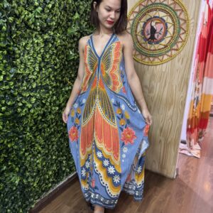 Vestido Farm Lenço Doce Vôo Borboleta Azul  (desapego)