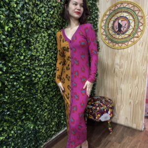 Vestido Longo Farm Cardigan Onça Mix Rosa Animal Print (novo)
