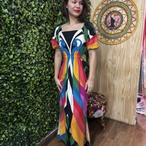 Vestido Cropped Estampado Listra Arara (novo)