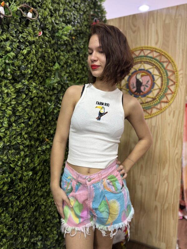 Short Jeans Farm Tons Pastéis (desapego)