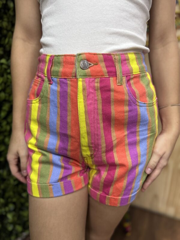 Short Jeans Farm Listras Coloridas (novo) - Image 2