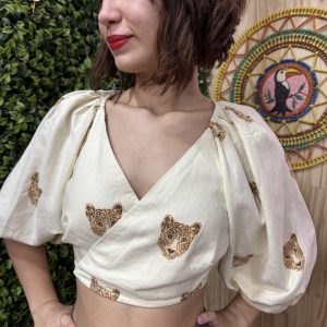 Camisa  Cropped Farm Estampado Tigre (novo)