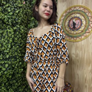 Vestido Farm Curto Estampado Tambaqui (novo)