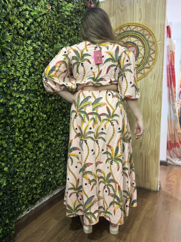 Vestido Longo Farm Coqueiros Rosa (desapego) - Image 2