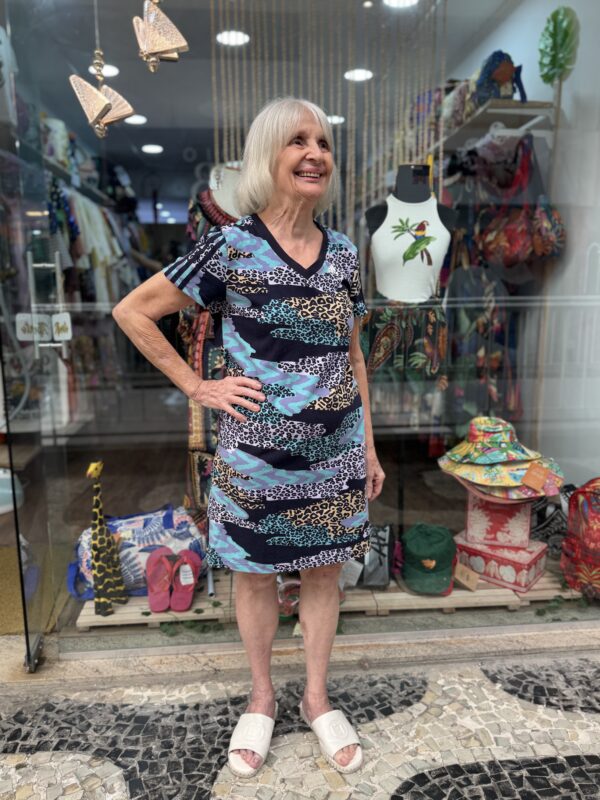 Vestido Curto Adidas Collab Farm Animal Print Roxo (desapego)