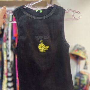 Camisa Regata Farm Rio Preta Banana (novo)