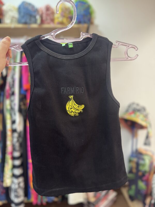 Camisa Regata Farm Rio Preta Banana (novo)