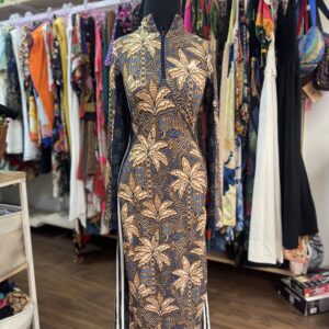 Vestido Premium Farm Colab Adidas Longo Midi Colado estampado Rosa Azul Dourado (novo)