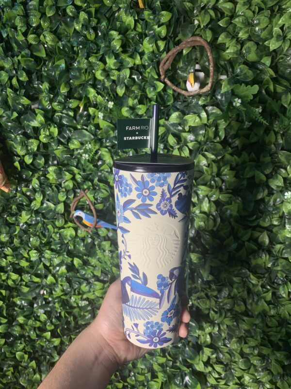 Copo Térmico Farm Starbucks Collab Lenço Azulejo 710ml (novo)