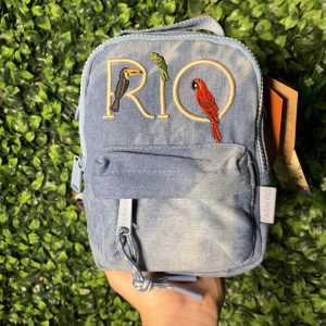 Mini Mochila Farm Borogodó Rio Jeans azul tucano (novo)