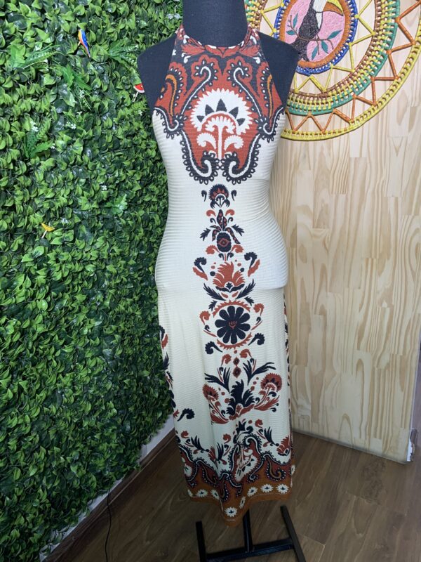 Vestido Farm Midi estampado tapete de flor (desapego)