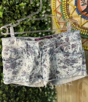 Short Jeans Floral (desapego)