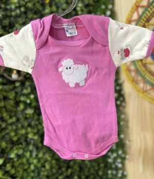 Body Infantil Ovelha Rosa (desapego)